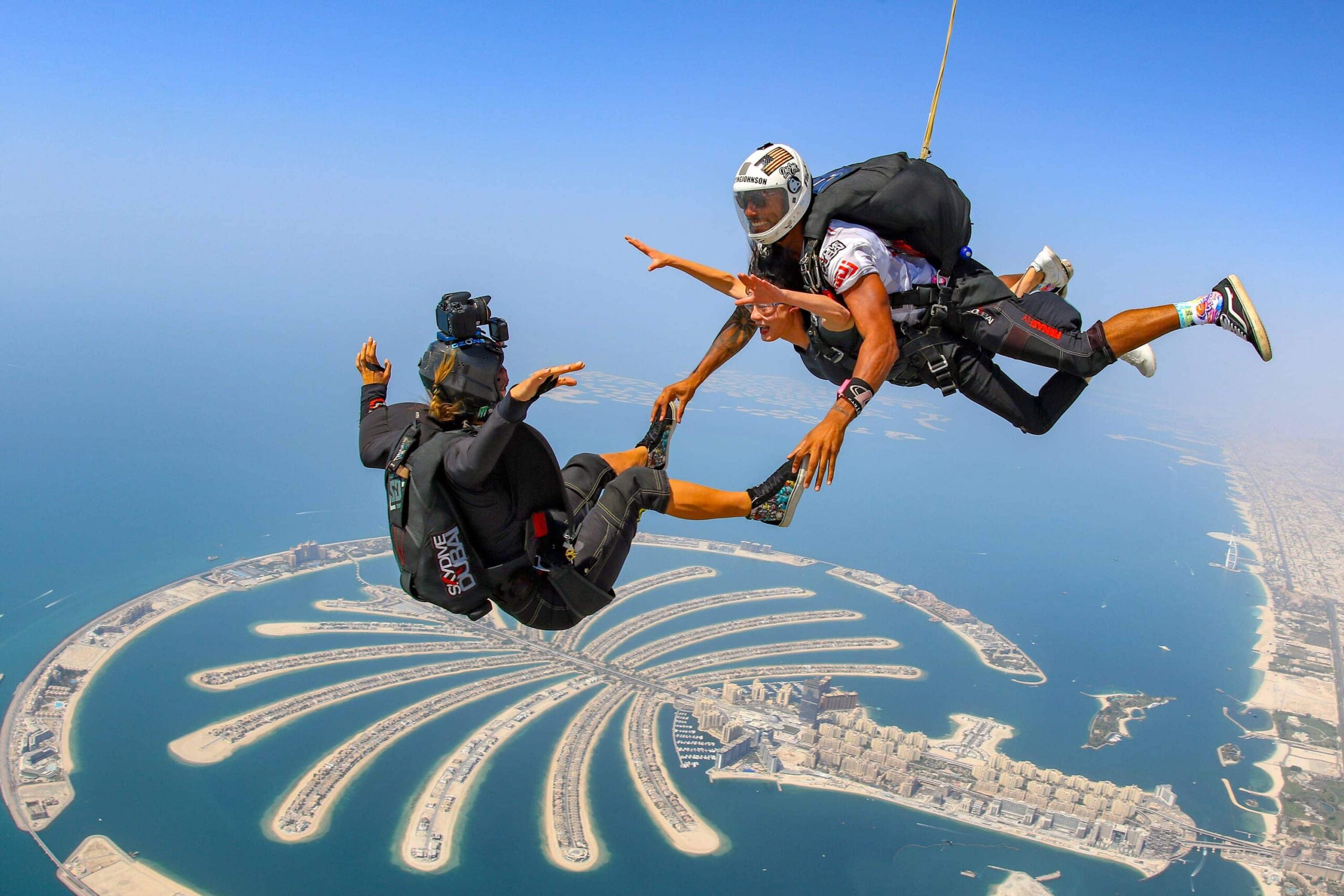 skydiving above dubai