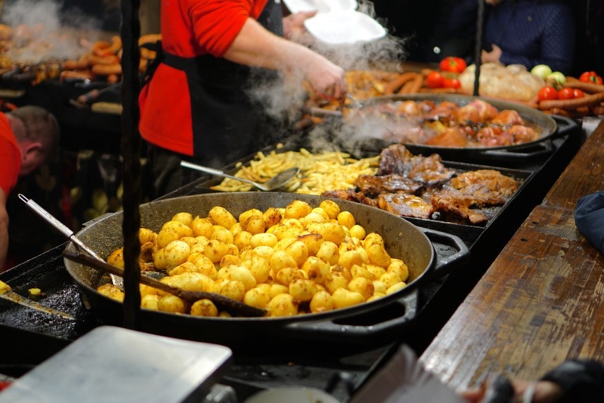 Krakow food and drink at christmas market